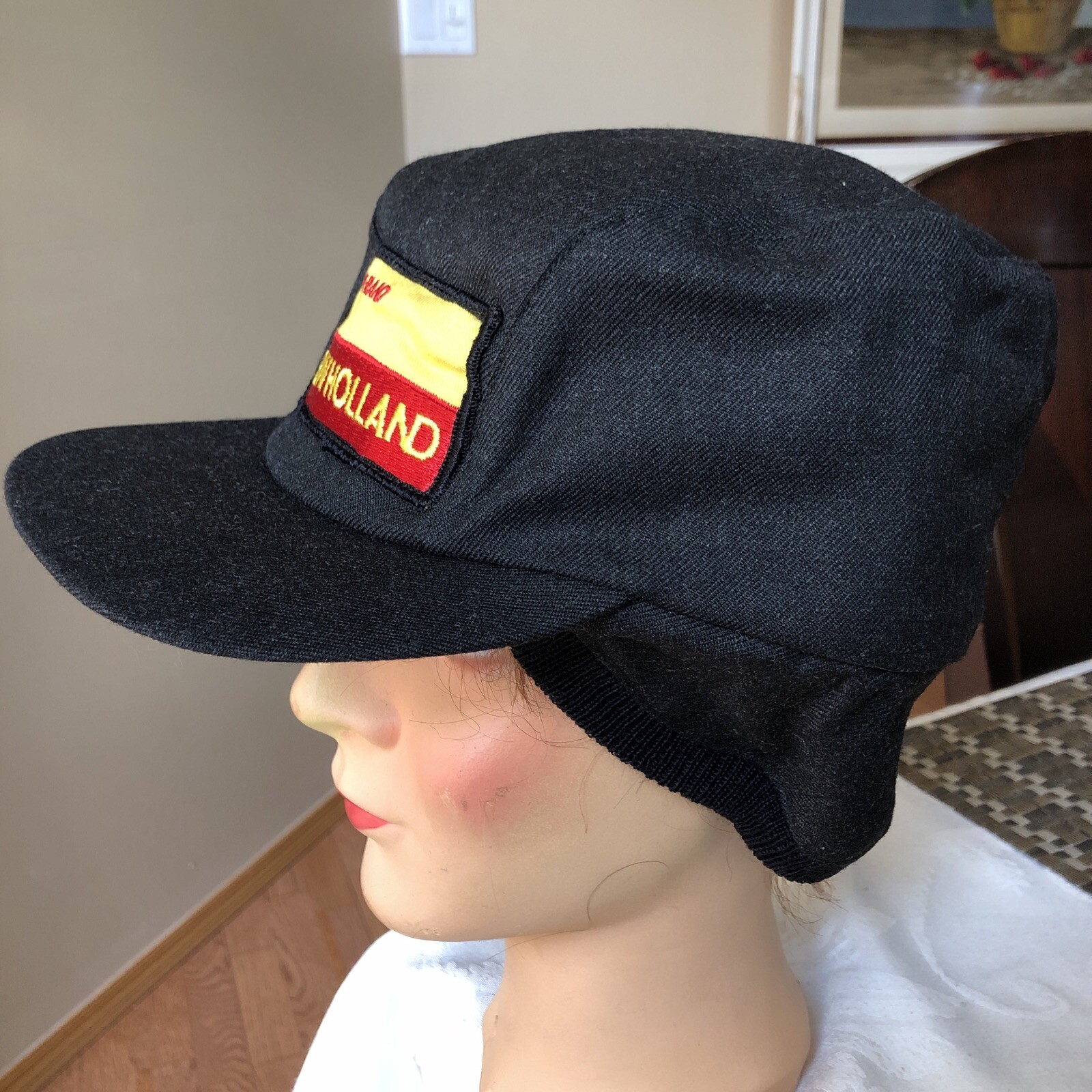 1960s Collectible SPERRY RAND NEW HOLLAND Winter Uniform Flap Hat Cap Patch NOS: