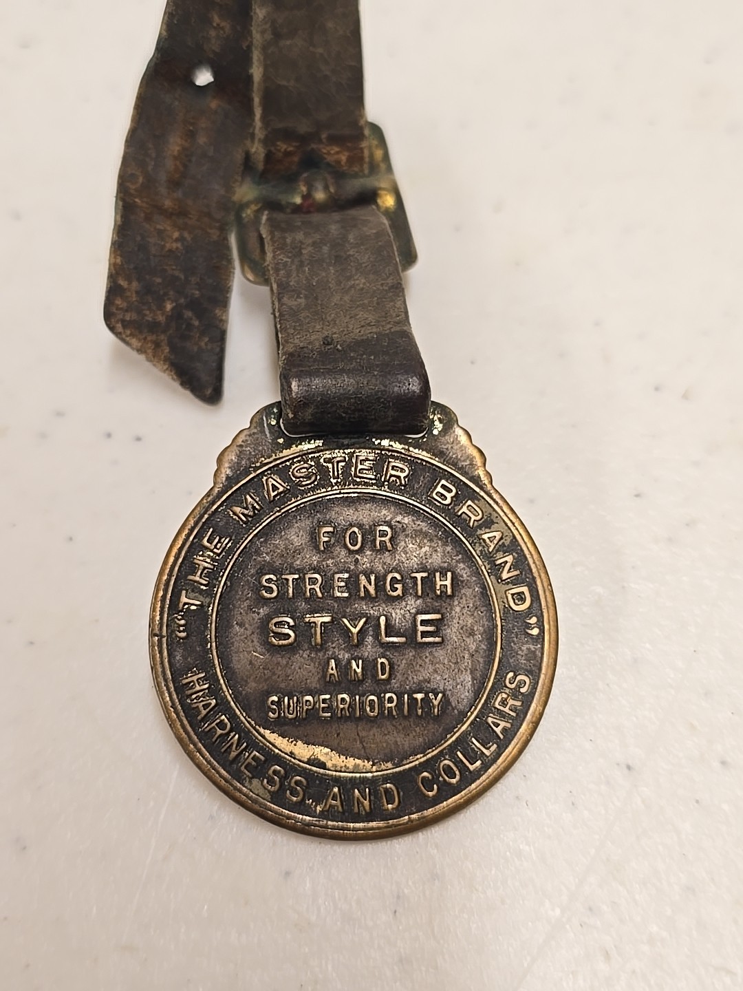 Antique John C Nichols Harness Mfg Janesville WI Master Brand Lion Watch Fob