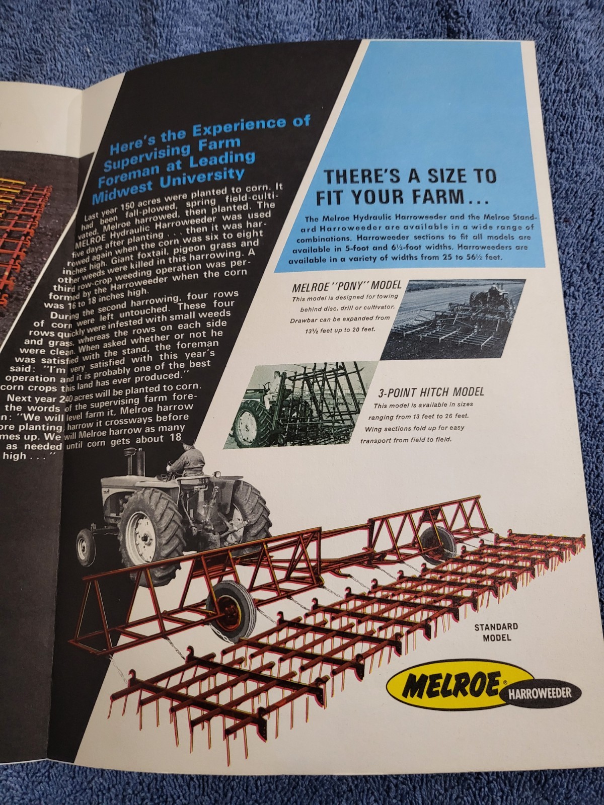 Farm Implement Brochure MELROE Harroweeder Harrow Weeder Gwinner North Dakota