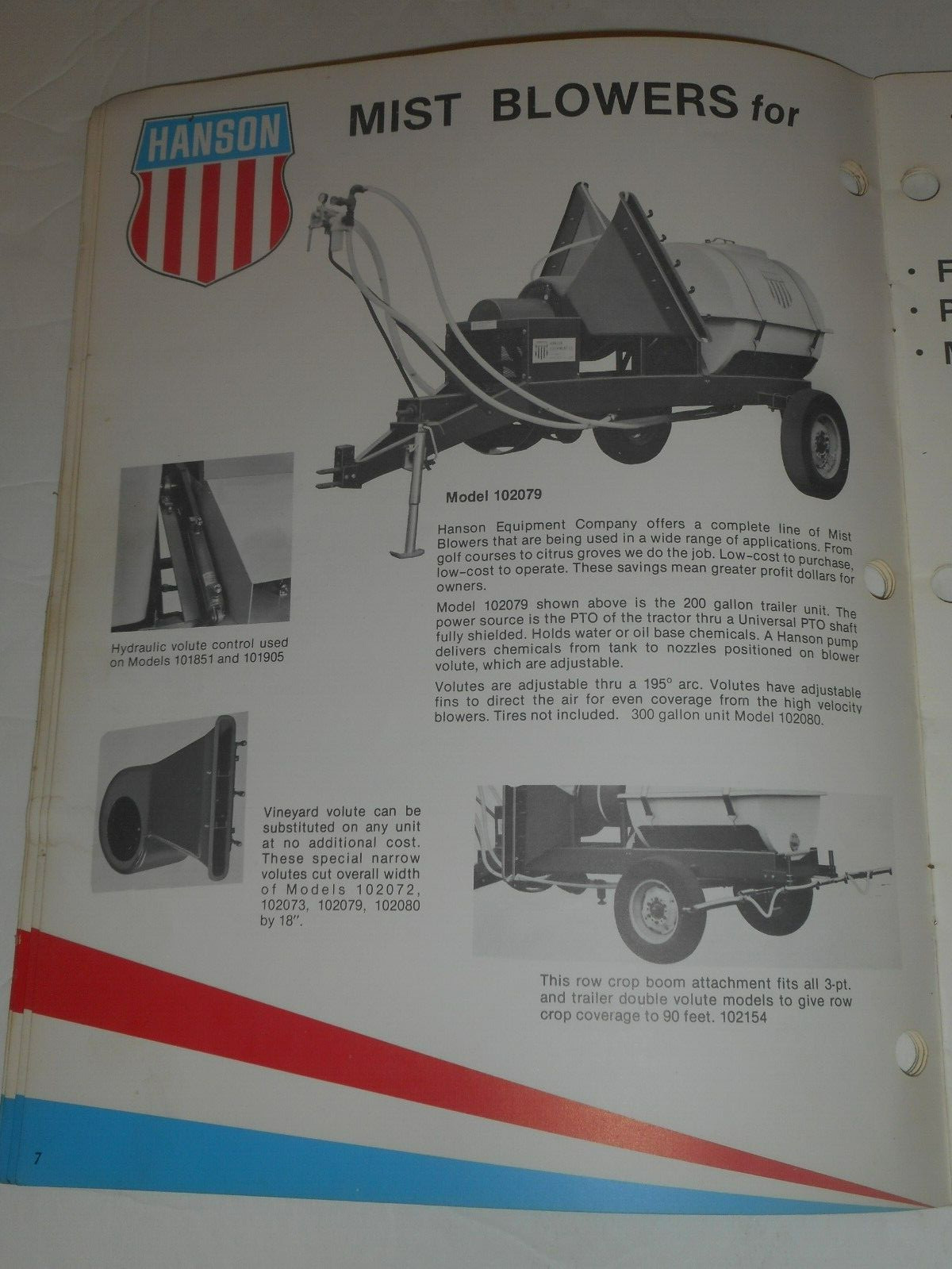 HANSON SPRAYERS 1977 Catalog Farm Equipment Salesman Brochure South Beloit IL