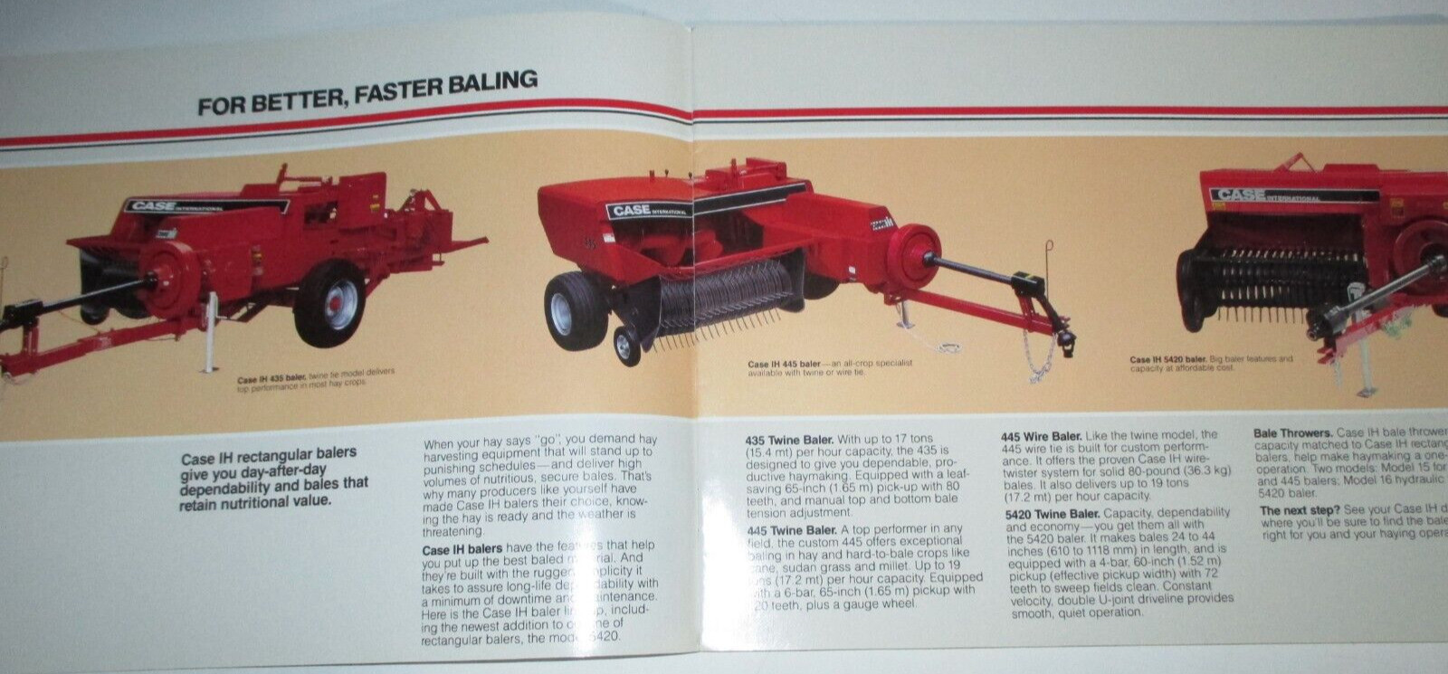 Case IH 435 445 5420 Rectangular Balers Sales Brochure Literature CIH OEM!