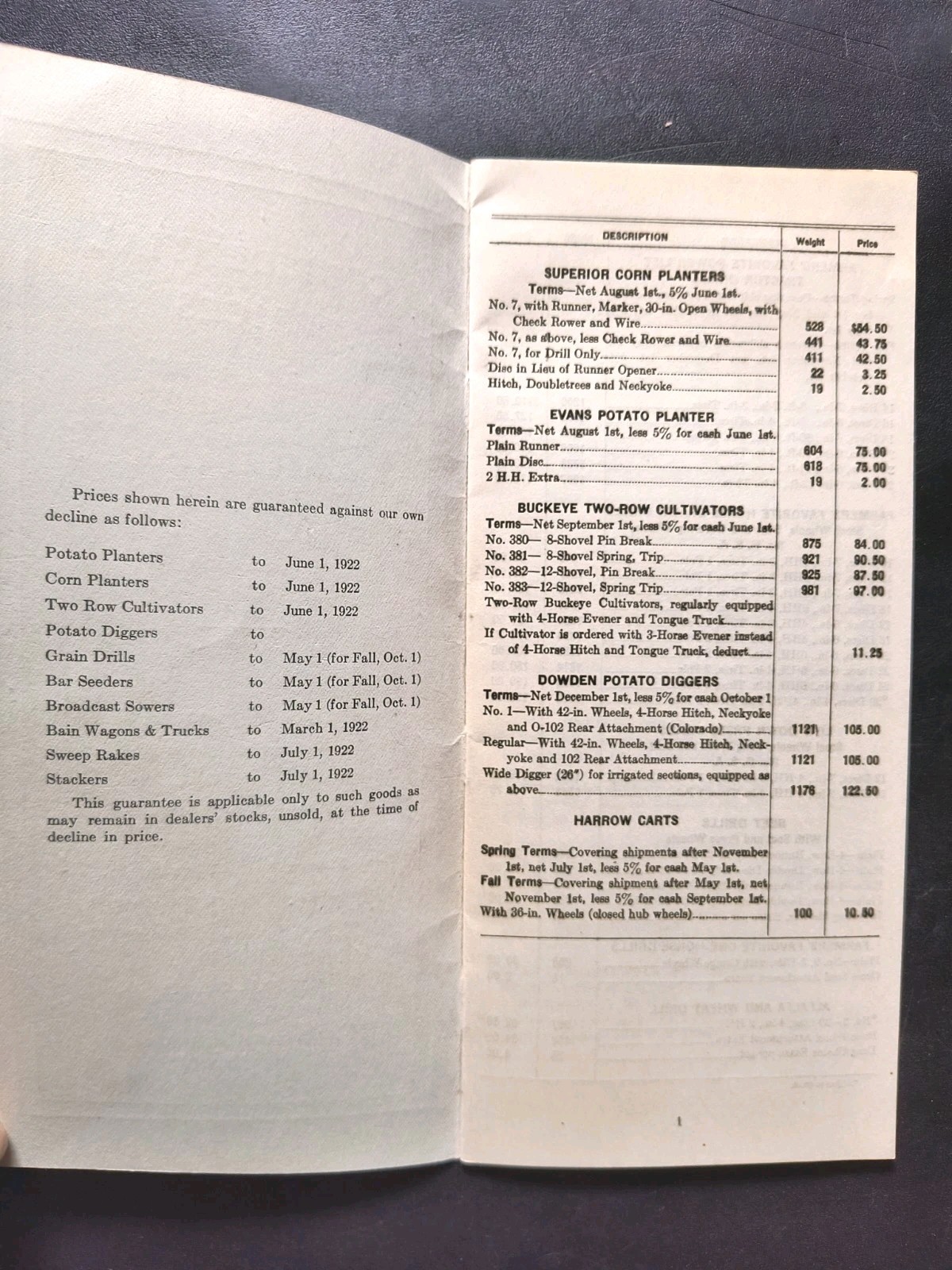 1920s B.F. Avery & Sons Plow And Harvest Co. Dealer Brochure Price List Farming