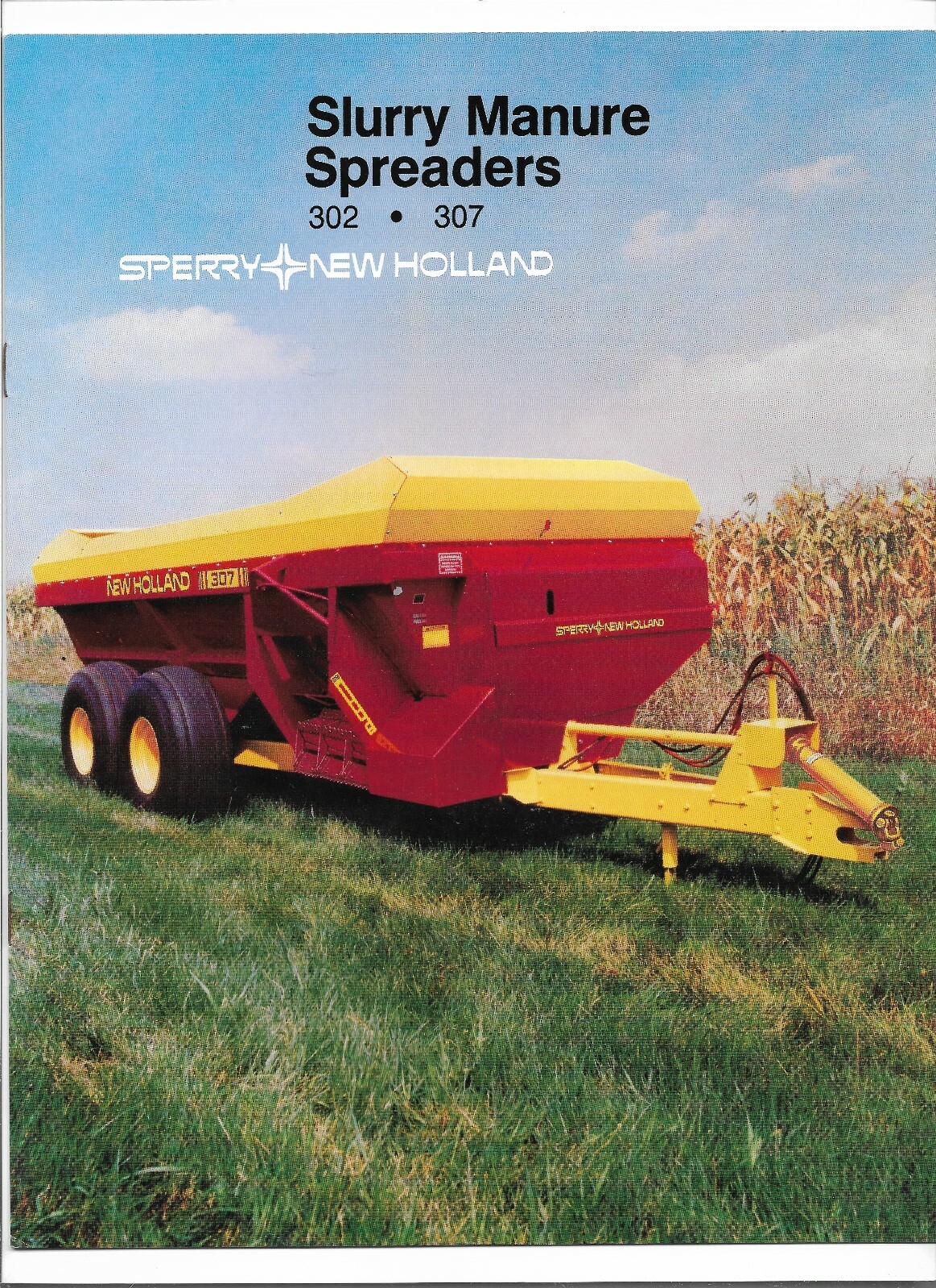 Original Sperry New Holland Model 302 307 Slurry Manure Spreader Sales Brochure