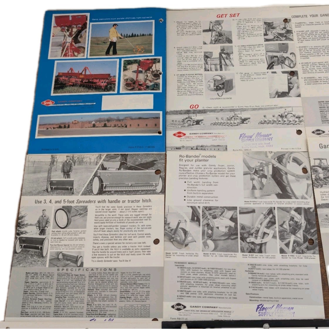 Gandy Company Catalog And 13 Farm Attachment Implement Advertisement Brochures