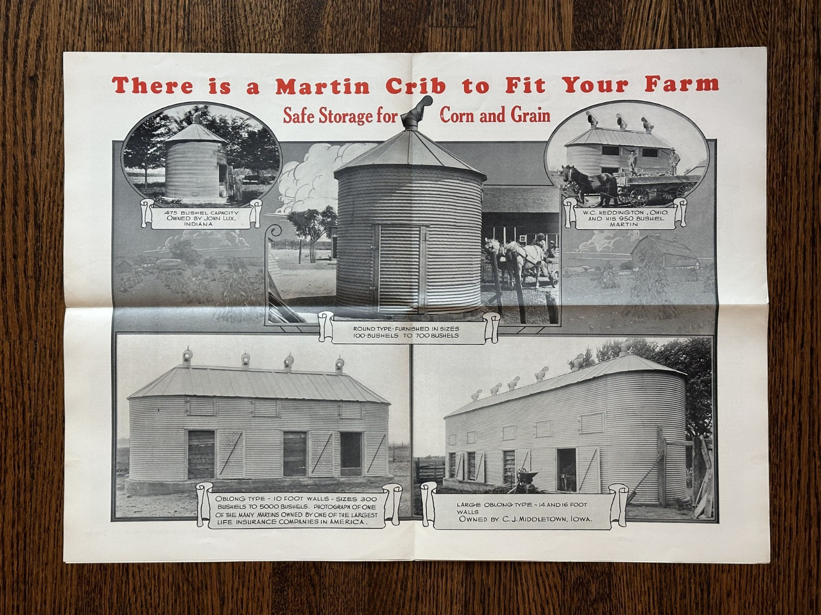 1930s Martin Steel CORN CRIB Farm Advertising Poster Rat Graphic MANSFIELD OH