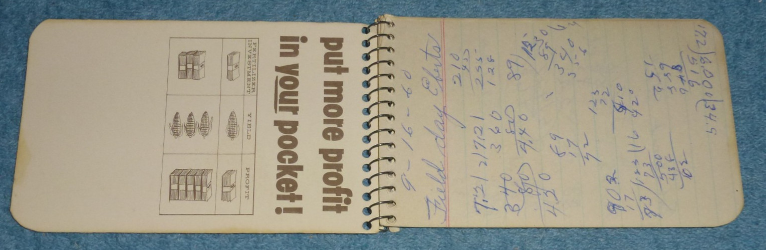 Vtg 1960 Virginia-Carolina Chemical Corp Harvest King Fertilizer Pocket Notebook