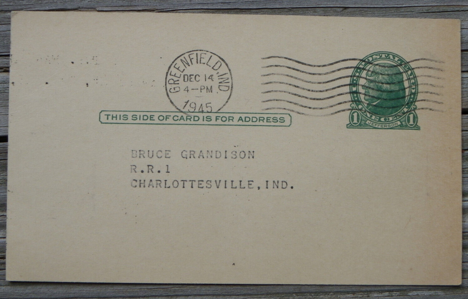 1945 Postcard-Jackson Twp Indiana Farm Bureau Officer Install-Christmas Program