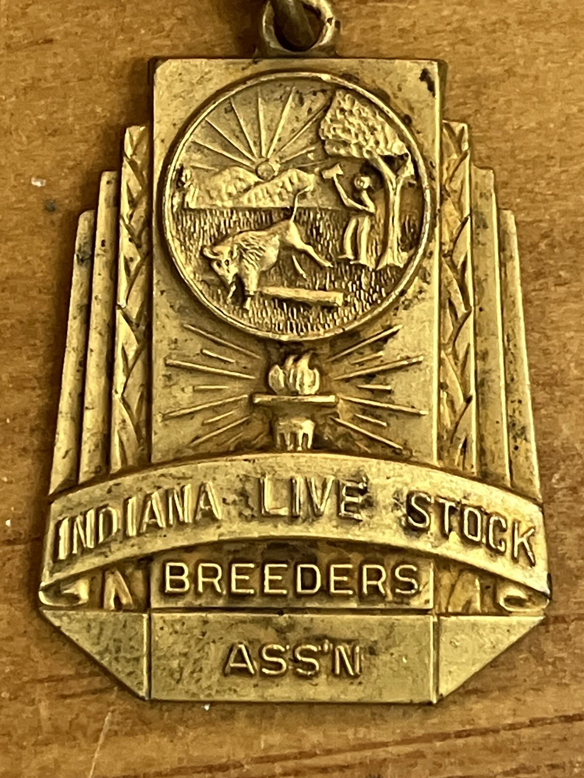 1942 Calf Club Indiana Livestock Breeders Cattle Sterling Silver Gold Tone