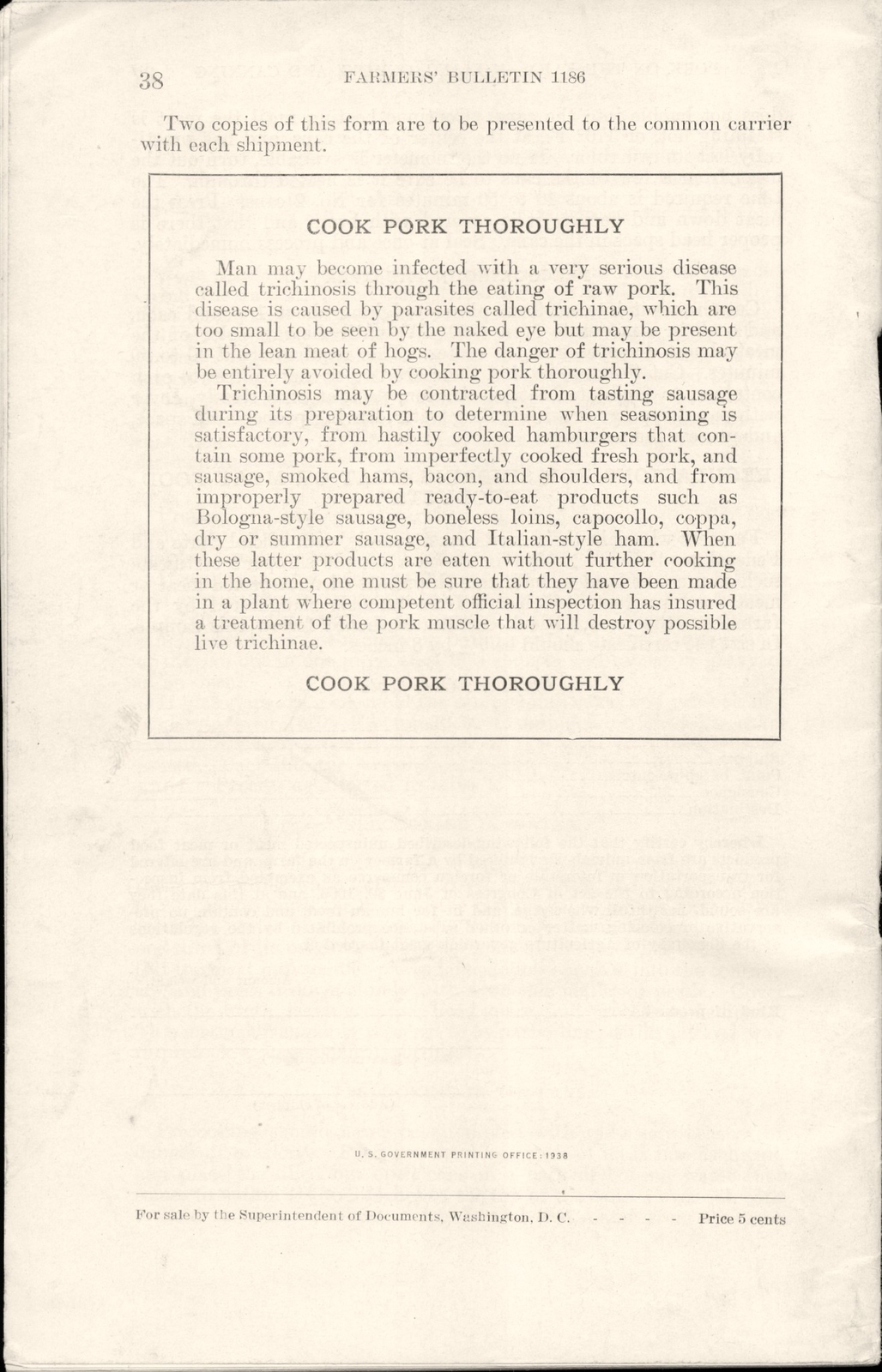 1938 PORK ON THE FARM KILLING CURING CANNING FARMER&rsquo;S BULLETIN USDA PHOTOS USA