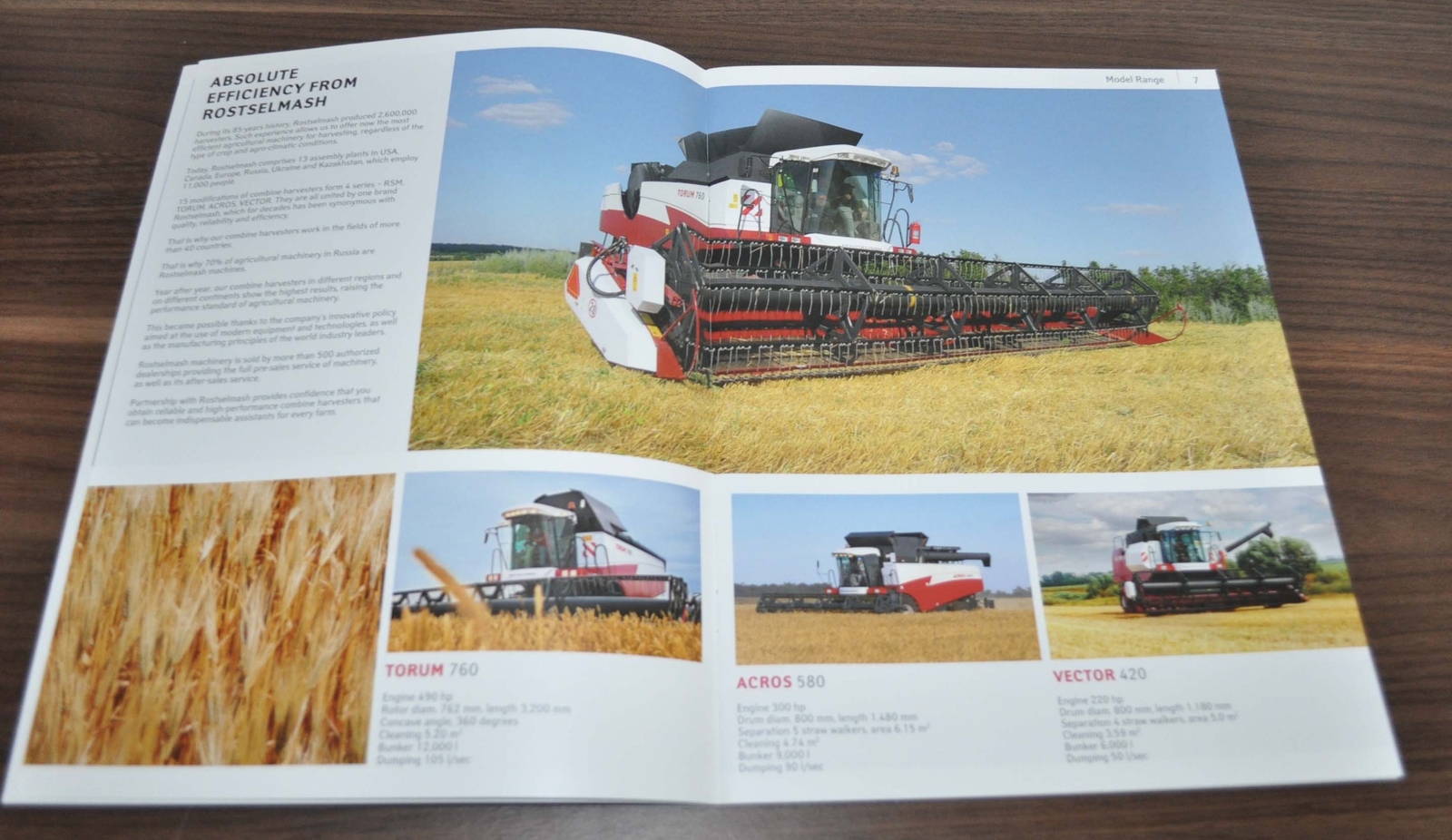 Rostselmash Grain Harvesting Machinery 2015 Agriculture Russia Brochure Prospekt