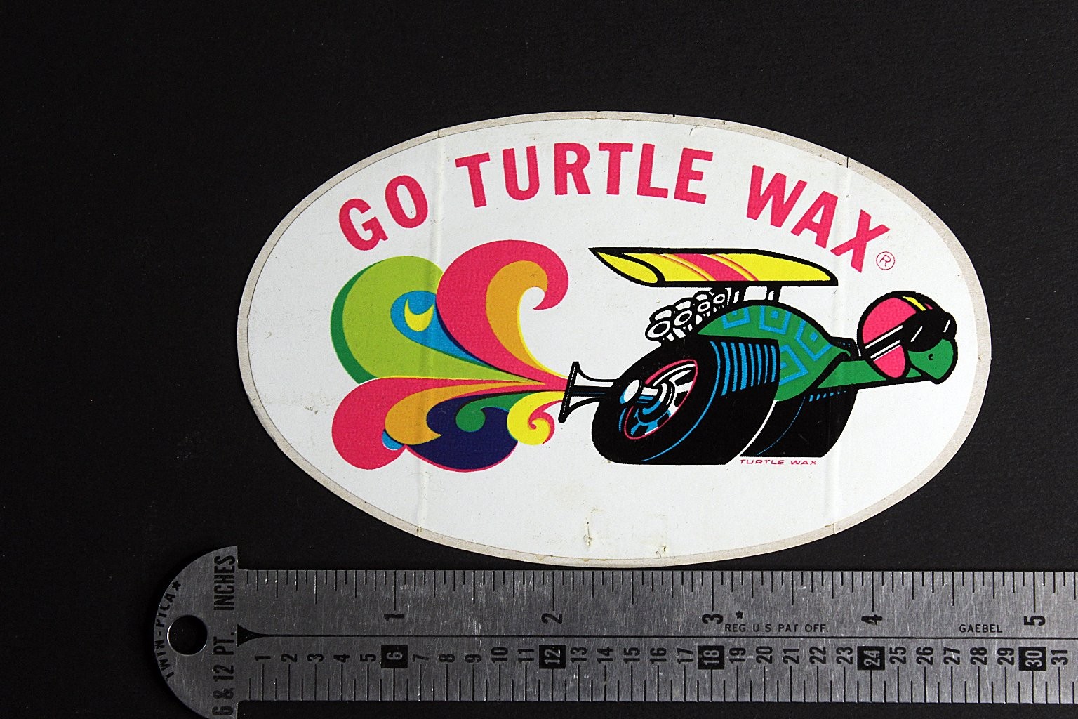 Turtle Wax Vintage Sticker Go Turtle Wax Racing Car Design 5 Inch