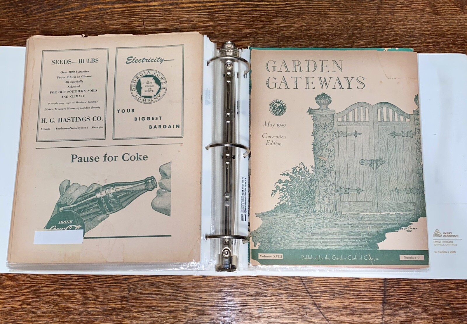 Vintage Collection of “Garden Gateways” Garden Club Of Georgia Advertisement.