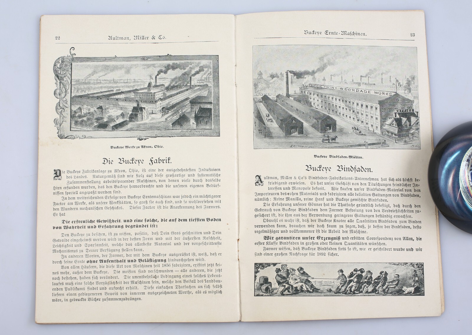1892 Buckeye Binders Mowers Catalog Aultman Miller Co. Akron Ohio In German