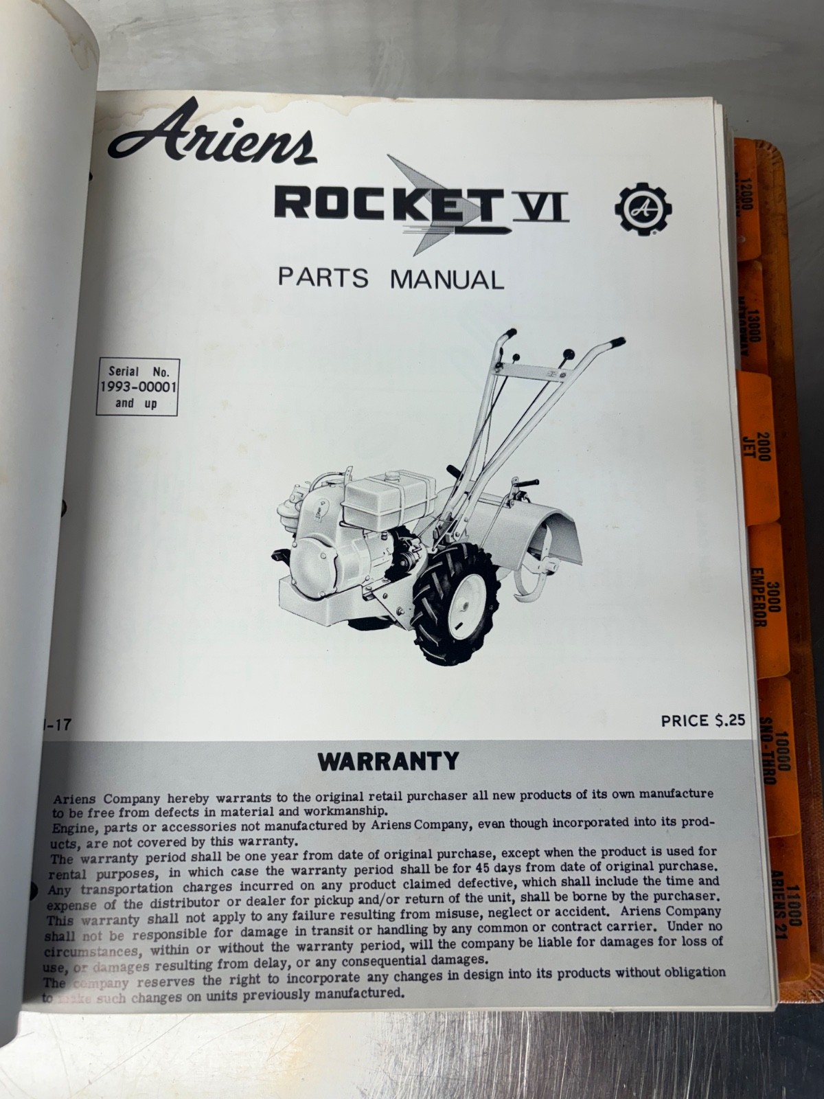 RARE ARIENS Equipment Dealer Service Manual Riding Mower Snow Mobile Tillers