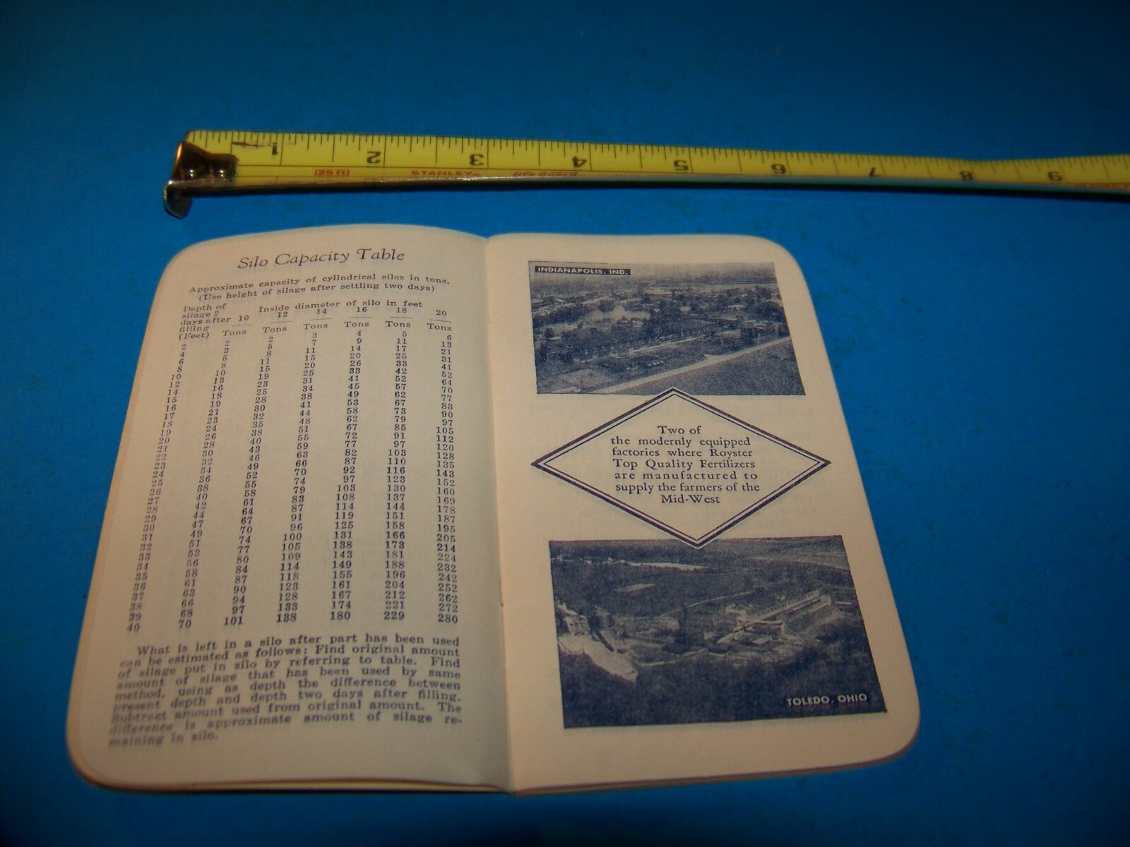 Royster Fertilizer « Daily Reminder » Memo Booklet 1954 F.S. Royster Guano Comp.