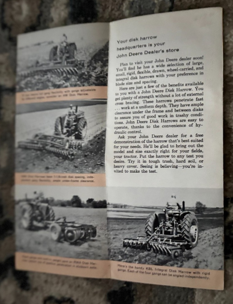 John Deere BW-BWS Heavy Duty Disc Harrows for 1961 Brochure DCPA26