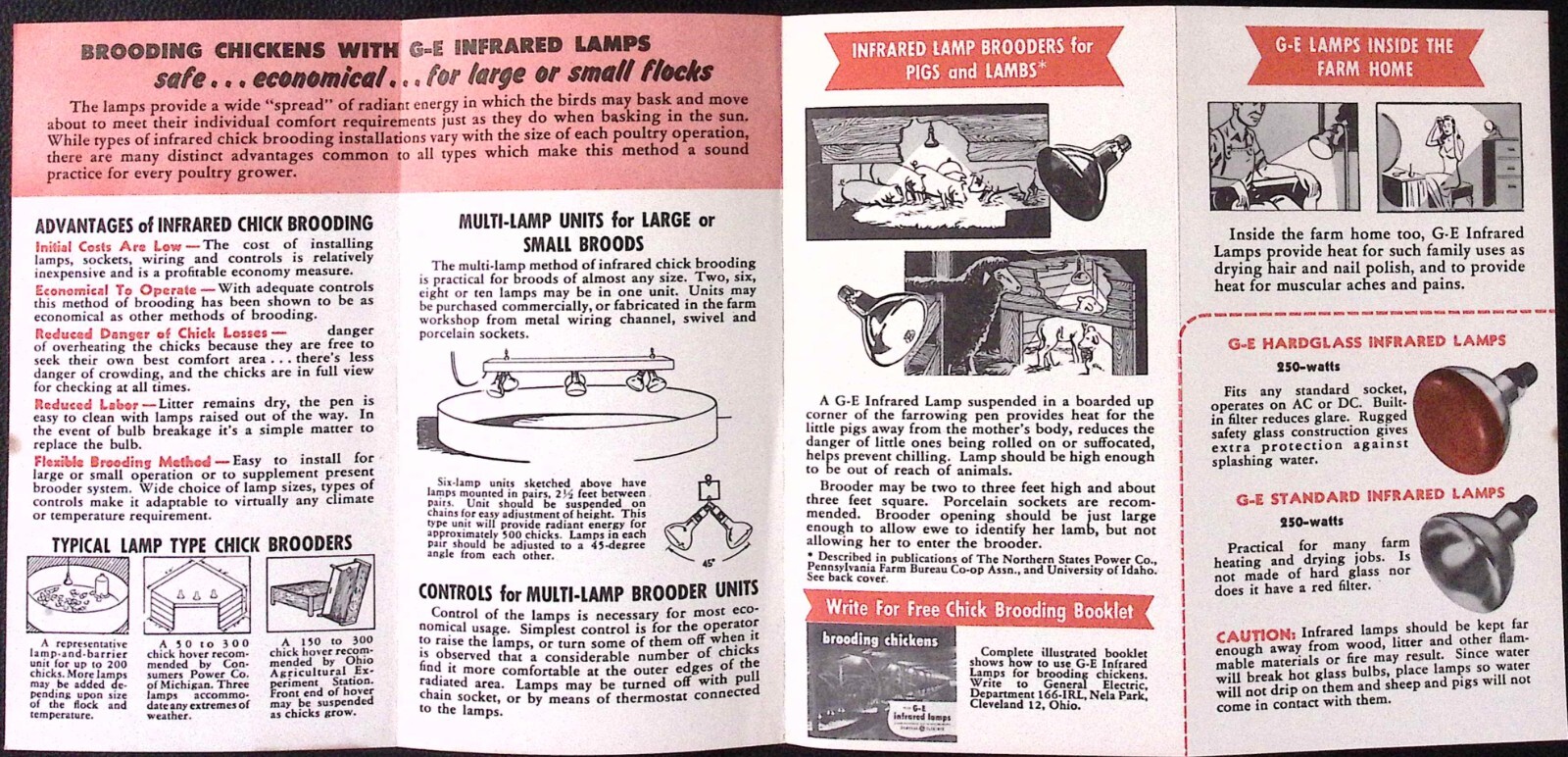 1950s General Electric Infrared Lamps Around the Farm Brochure