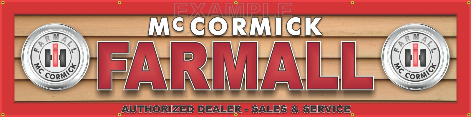 MCCORMICK FARMALL TRACTOR DEALER LETTER SIGN REMAKE BANNER ART MURAL 24&Prime; x 96&Prime;