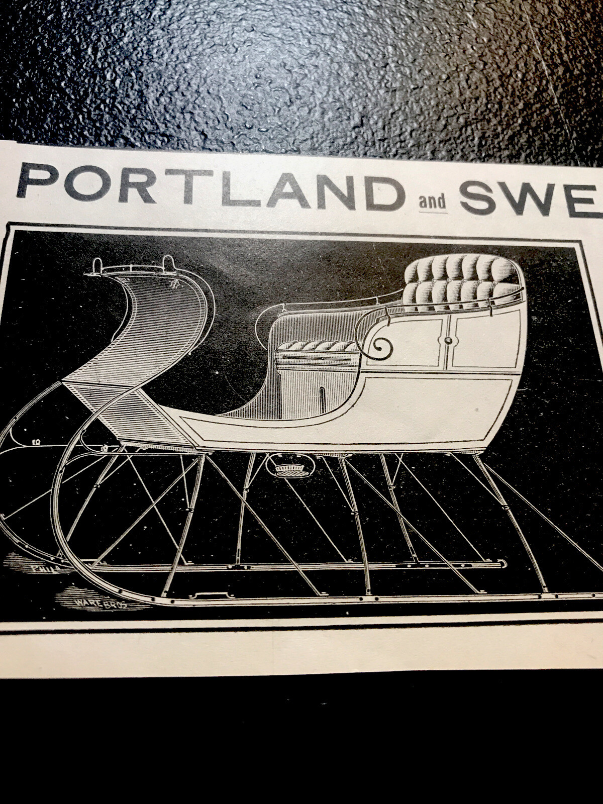 ORIGINAL 1897 Sleigh & Bob Sled Advertising – Chicago
