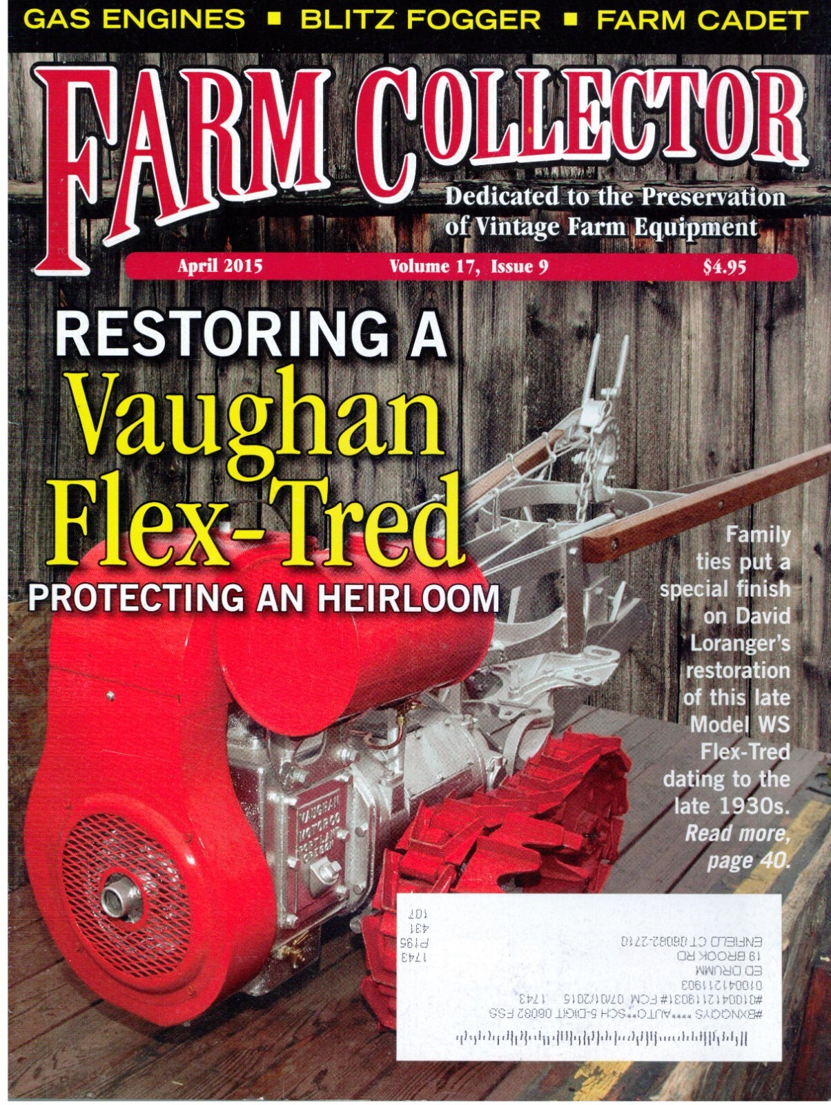 Blitz Fogger, Heider Tractors, Vaughan Flex-Tred, 2HP Crossley Otto Engine