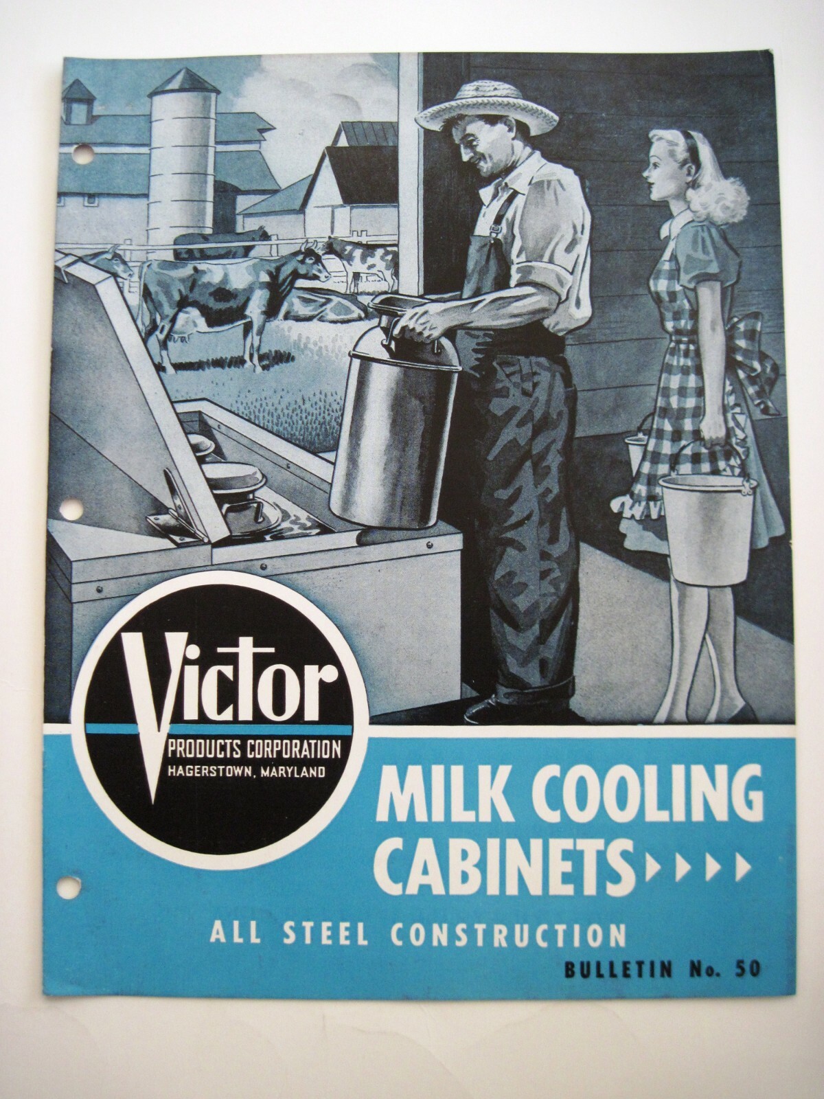 Vintage Brochure « Victor Products Corp. » Milk Cooling Cabinets *