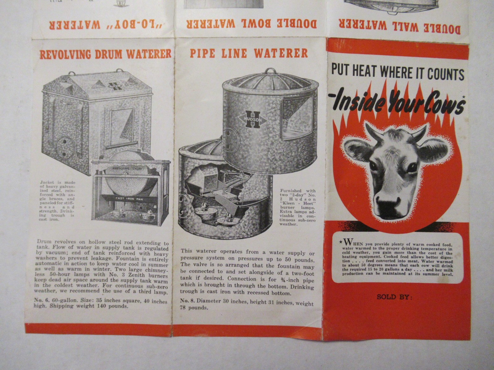 Hudson Manufacturing Co. Advertising Hog Waterers Heaters.