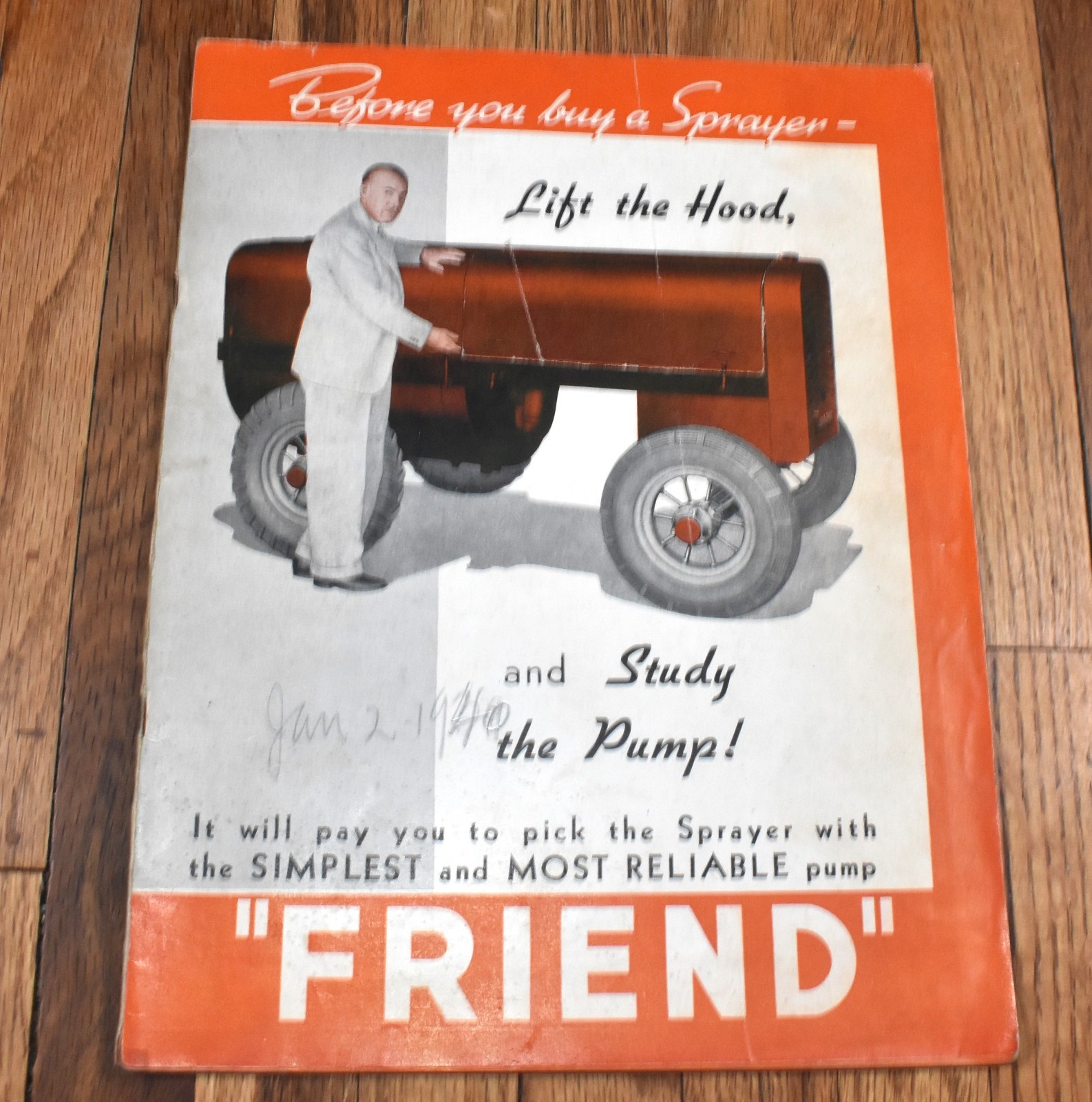 Vintage Friend Farm Pump Sprayer Advertising Sales Brochure