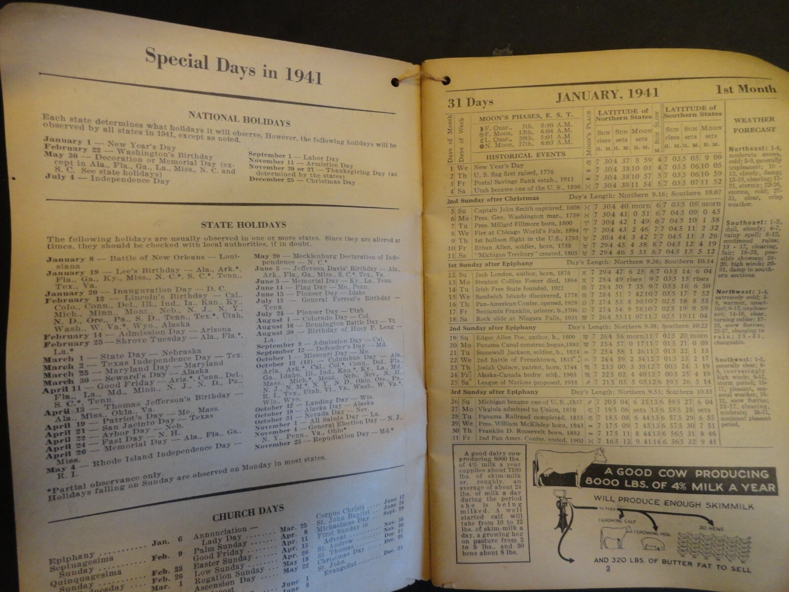 1941 DE LAVAL HANDY REFERENCE YEARBOOK DAIRY FARM SEPARATOR MILKER ARCADIA WI