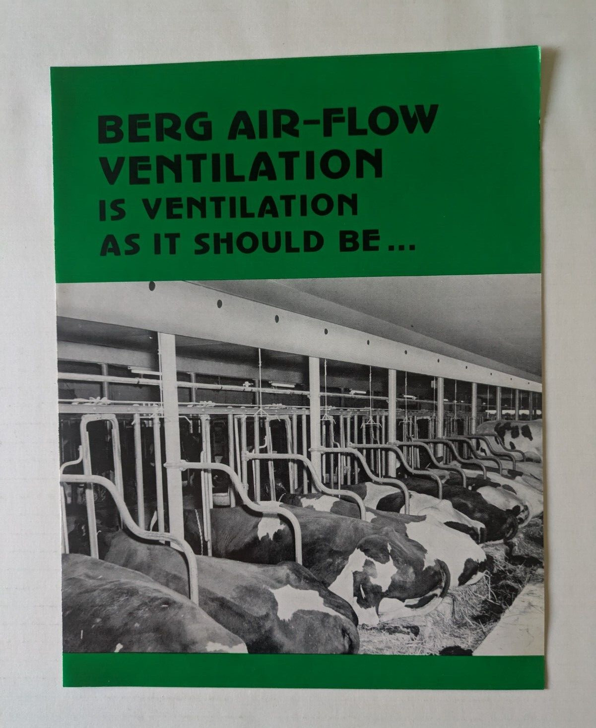 Berg Air-Flow Ventilation Ontario Canada Equipment Company Brochure Cow Cover