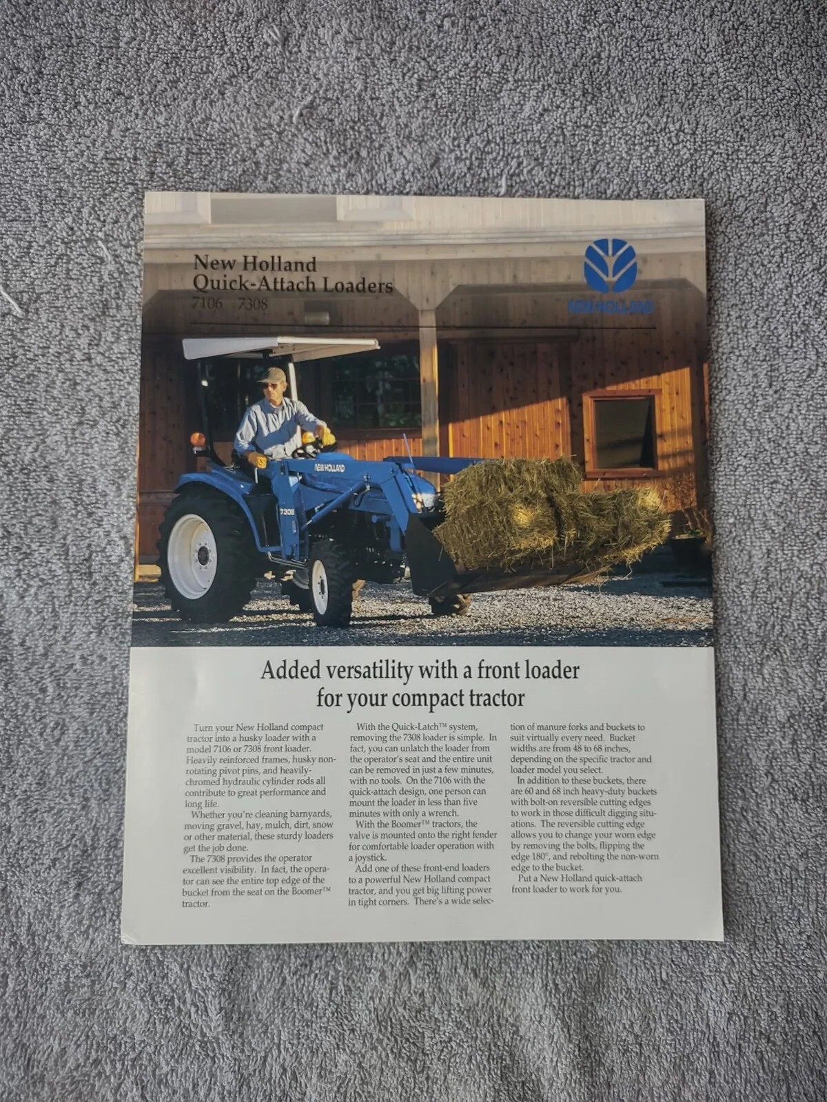 New Holland 7106 7308 Quick-Attach Loader Single Page Sales Brochure. Lot Of 10.