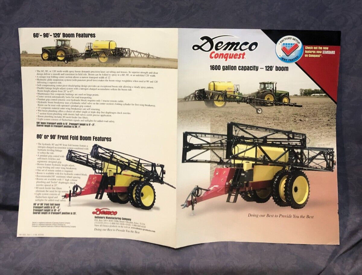 Demco Conquest 1600 Gallon Capacity Sprayer Sales Brochure
