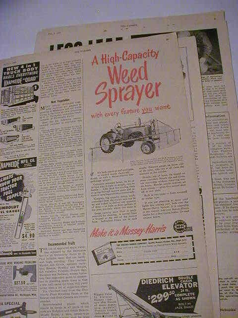 Vintage lot 9 tractor massey harris farm implement magazine print ads 1939-1957