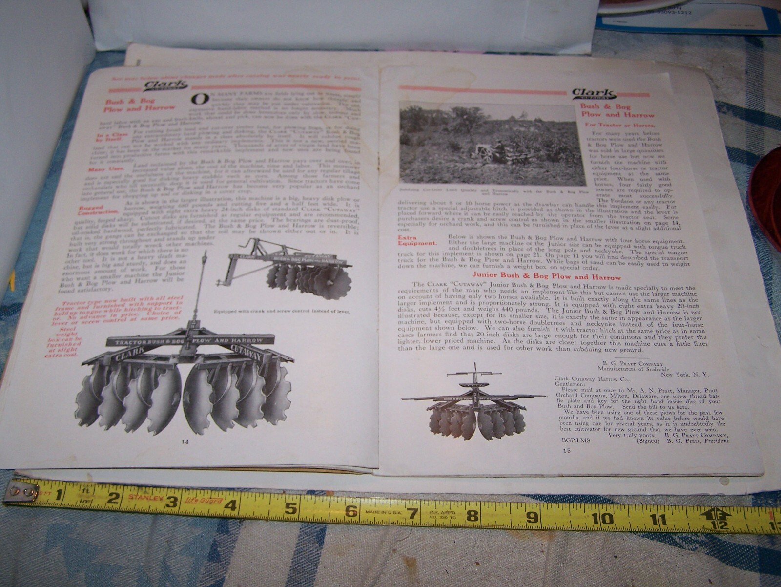CLARK CUTAWAY Farm Implement Sales Catalog Horse Drawn Tractor Sulky Disc Harrow