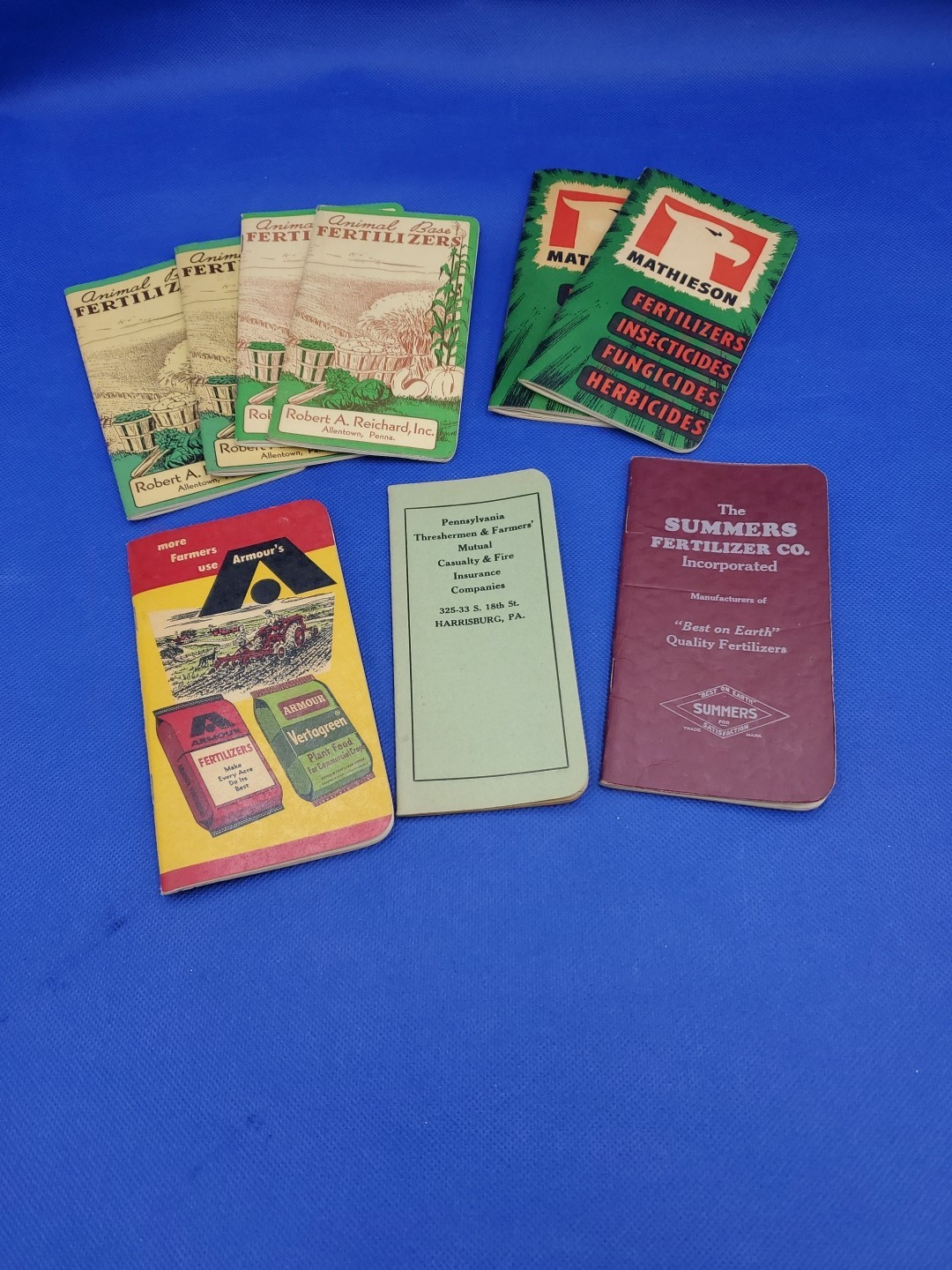 VTG Lot of 9 Fertilizer Pocket Memo~Note Books Armour’s, Mathieson, Summer +more