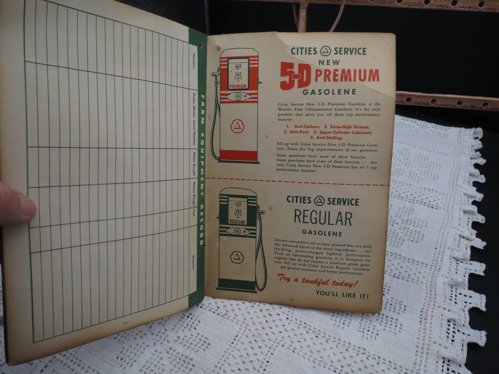 Vintage 1954 The Farm Book Cities Services Oils Booklet- Almanac