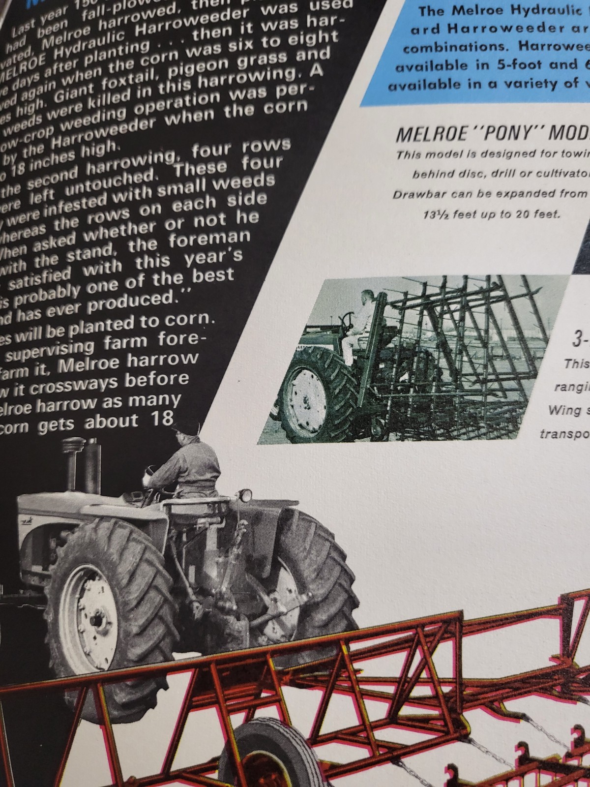 Farm Implement Brochure MELROE Harroweeder Harrow Weeder Gwinner North Dakota