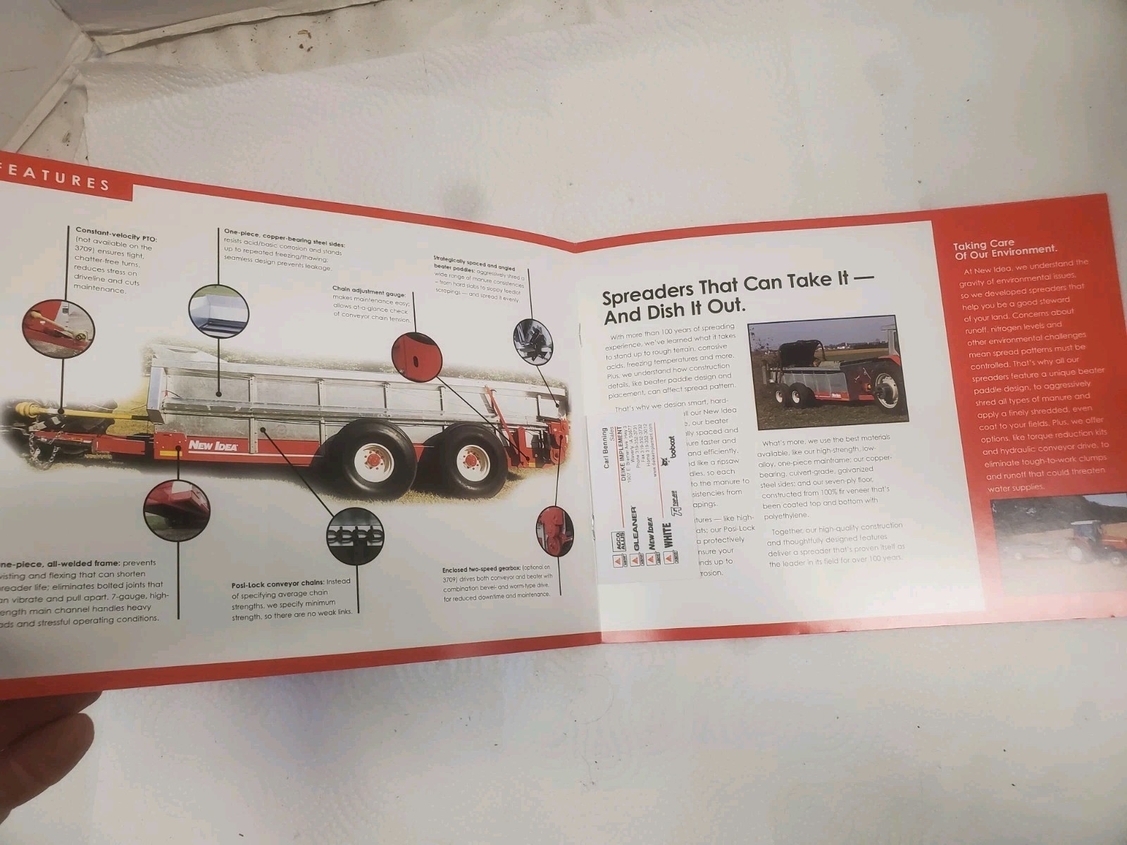 4 Page sales Brochure New Idea Manure Spreaders Agco 3732 Farm Livestock 2001
