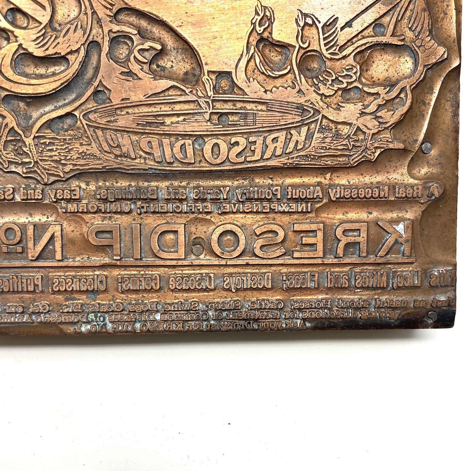 Kreso Dip No.1 Advertising Print Block With Copper Plate Vintage