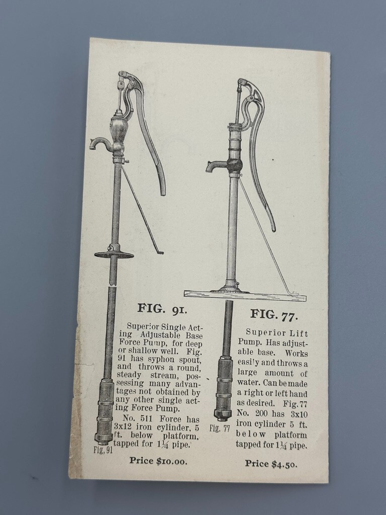 c 1880 BEAN&rsquo;s Water Force PUMP Holton Mfg Antique FARM Advertising INDIANAPOLIS
