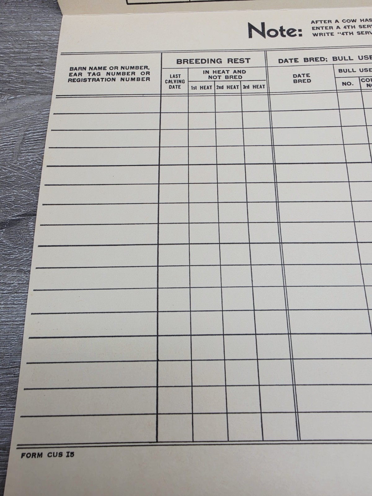 Rare 1957 American Breeders Service Folder Cow Breeding Schedule NOS Advert