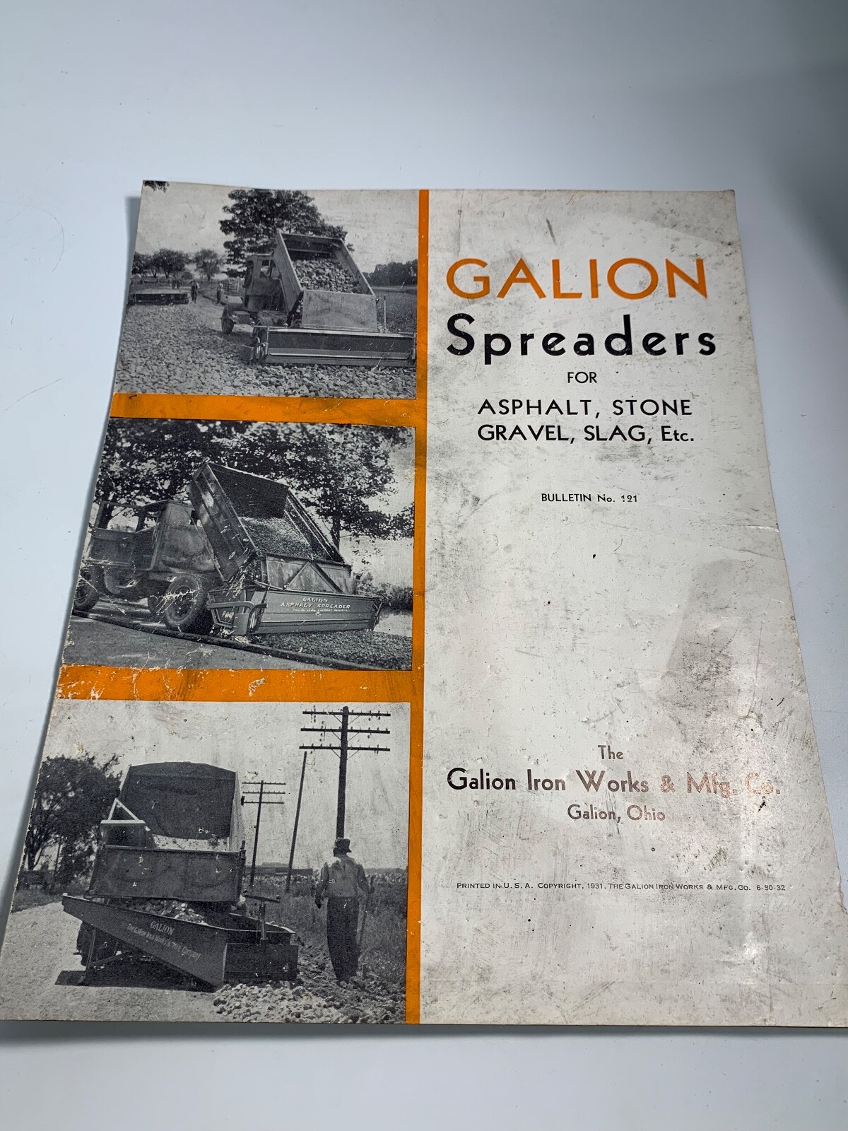 GALION SPREADERS – GALION IRON WORKS MFG CO OHIO, ASPHALT, STONE, GRAVEL, SLAG