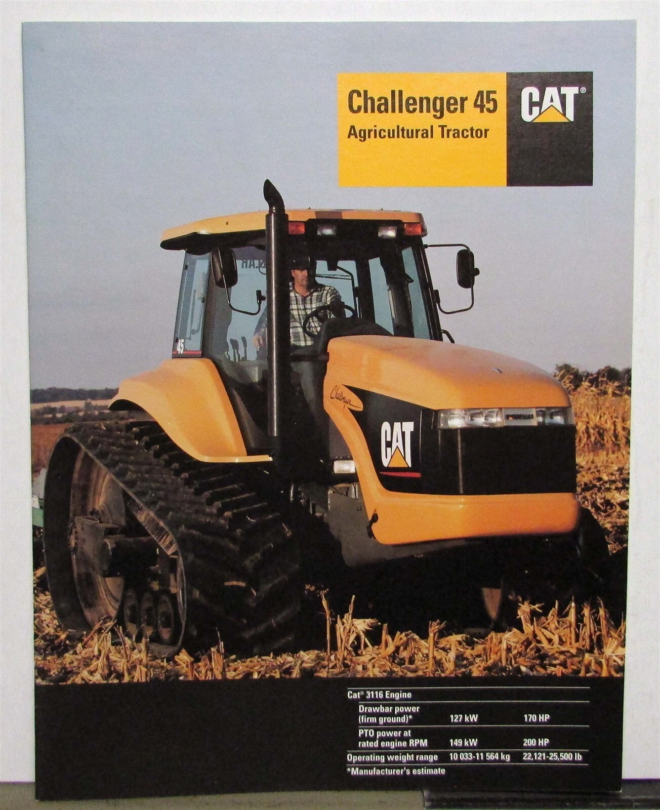 1996 Caterpillar Challenger 45 Articulated Tractor Specs Sales Brochure