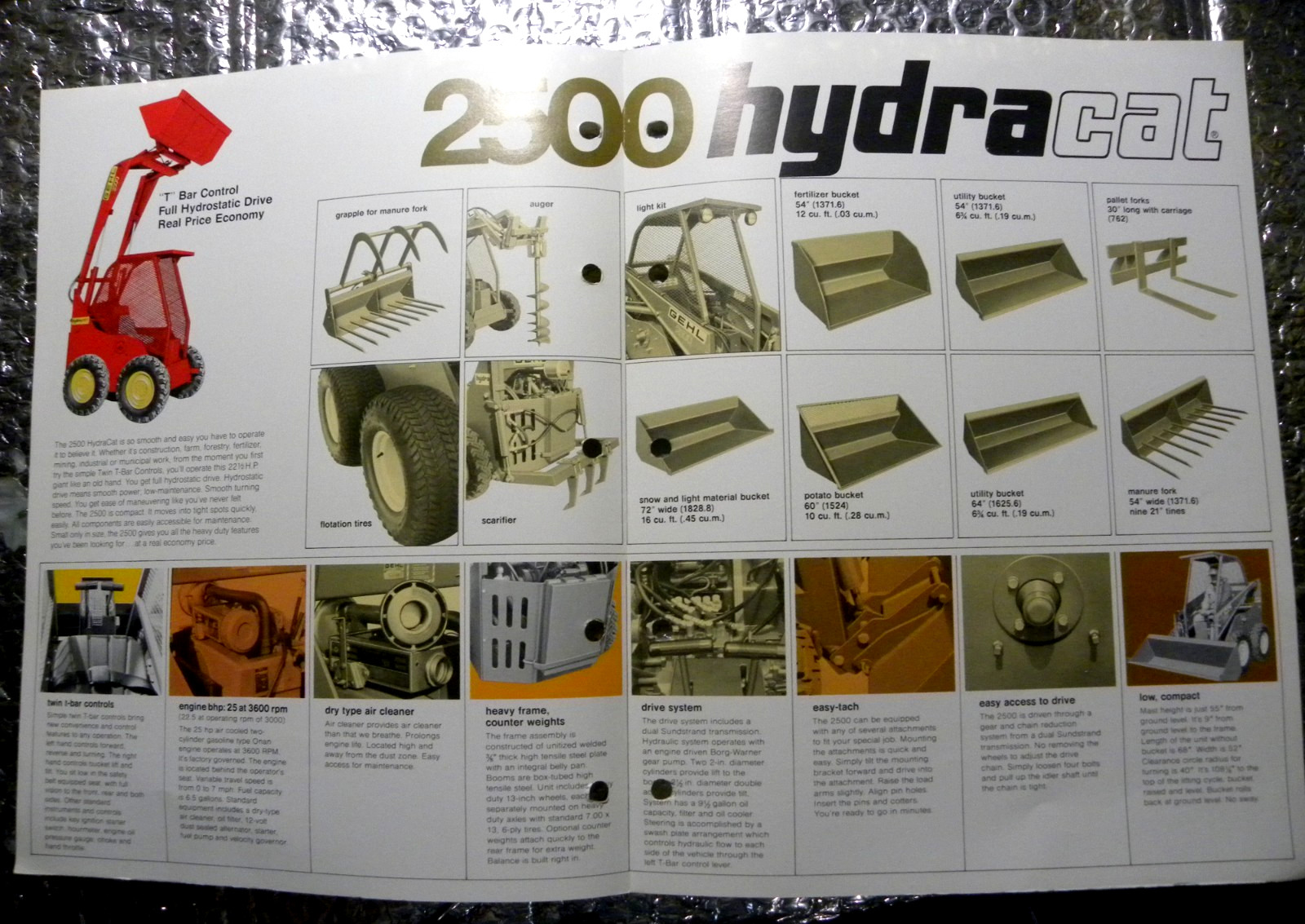 Vintage Factory GEHL Dealer&rsquo;s Brochure Skid Steer Loader 2500