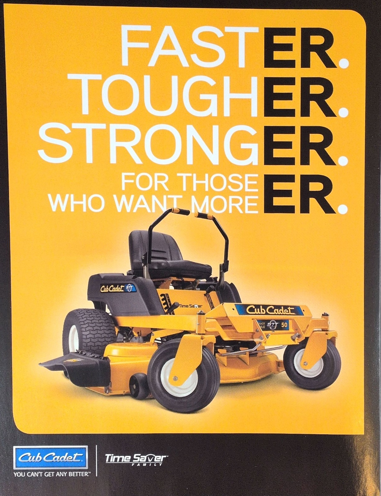 1990s Cub Cadet Time Saver Zero Turn Mower Print Ad Faster Tougher Stronger