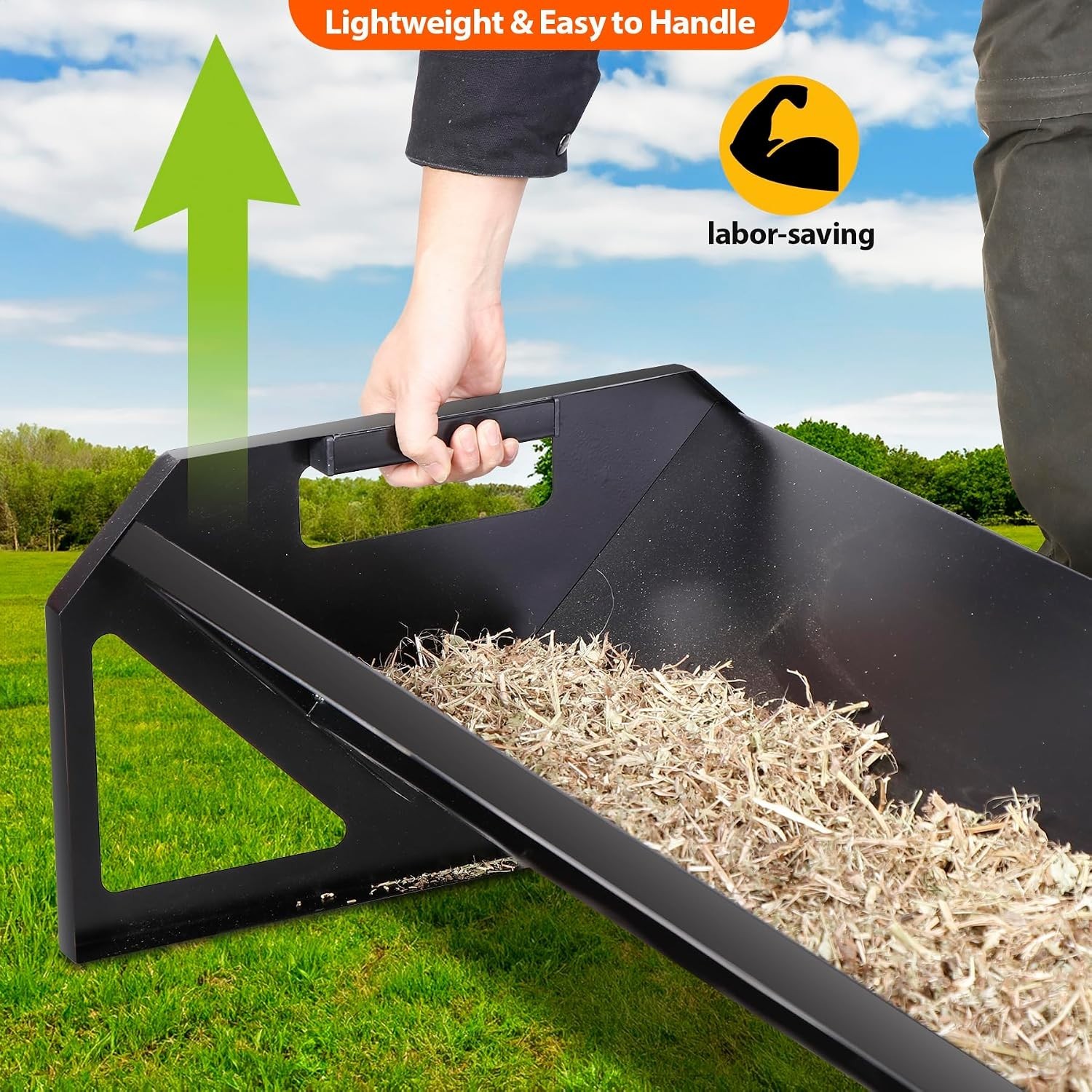 Livestock Feeder 44 Inch Long Lightweight Easy to Handle Metal Trough