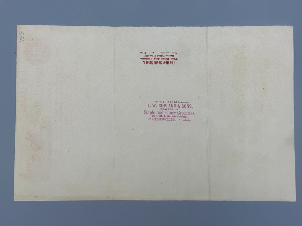 1891 ELI Copland THRESHERS Antique Farm Advertising Letterhead METROPOLIS IL