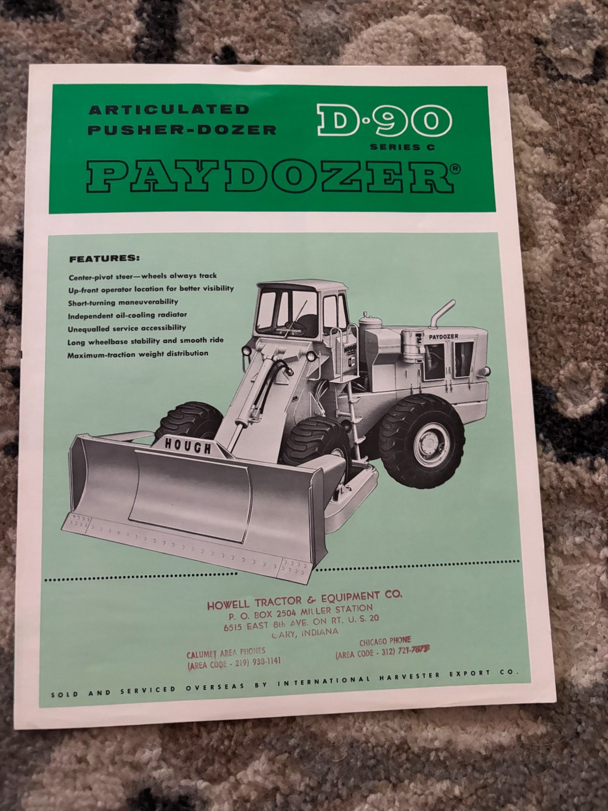 International Harvester Hough D-90 Series C PayDozer Brochure FCCA25