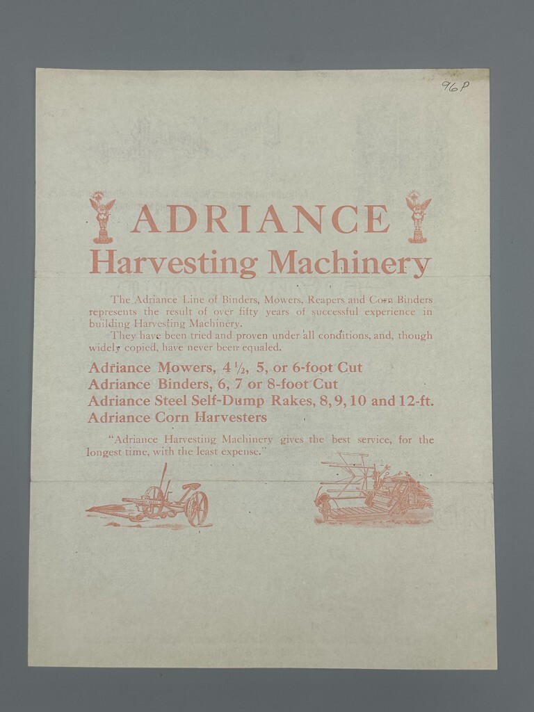 1915 COLORADO MOLINE PLOW Co FARM Advertising ADRIANCE HARVESTING MACHINE Letter