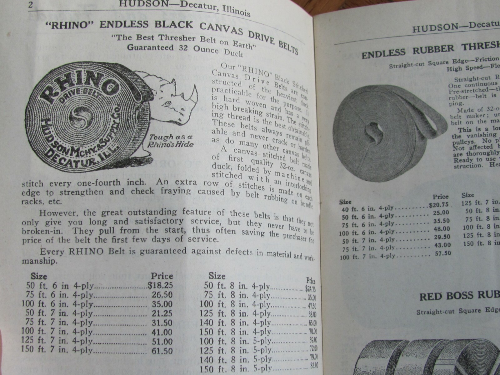 1946 CATALOG HUDSON DECATUR IL FARM MACHINERY & SUPPLY TRESHER
