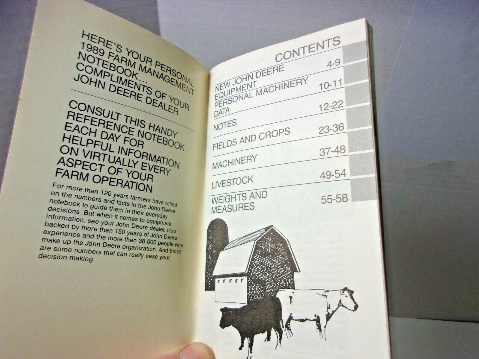 Farmers Pocket memo Advertising John Deere Agriculture 1989 Vintage Book Farm